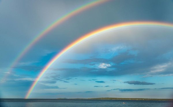 double rainbow over Islesboro, Penobscott Bay
